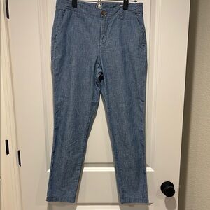 Blue Casual Cotton Pants